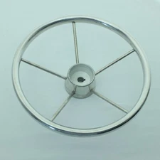 Marine 13 1/2" Destroyer SS 304 Boat Steering Wheel 5 Spoke 34cm Motor Boat Whee