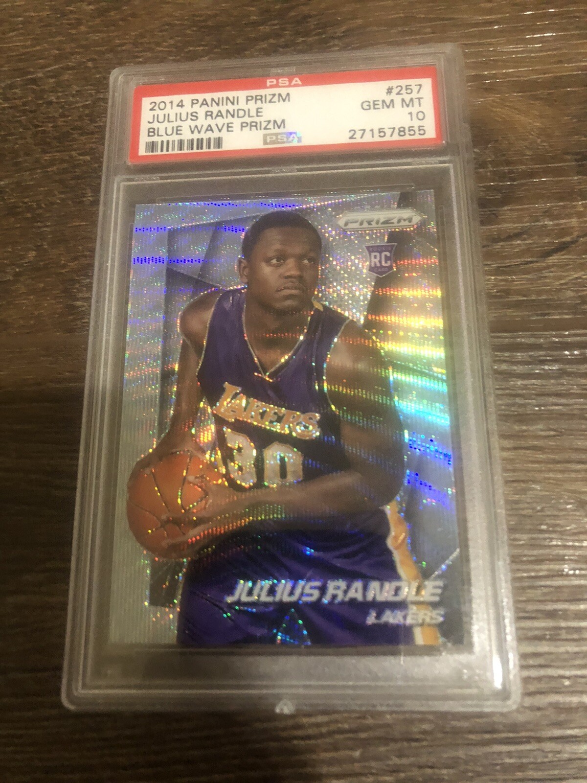 Rare 2014 Prizm Julius Randle Blue Wave Prizm SSP Rookie RC #257 PSA 10 Pop 4 $
