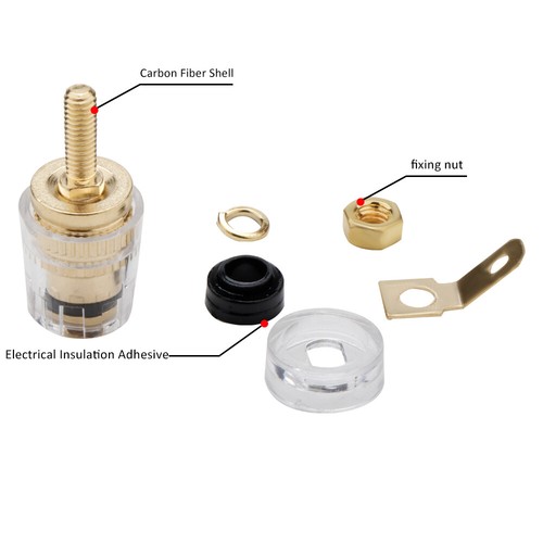 4PCS 4mm Gold plated Socket Binding Post Banana Plug Speaker Terminal Amplifier - 第 6/17 張圖片