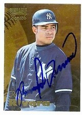 Ruben Rivera autographed baseball card (Yankees) 1996 Pinnacle Zenith #111