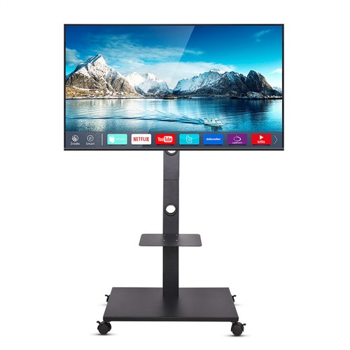 32-100'' Tall Floor TV Stand TV Cart with Swivel Tilting Height Adjustable Mount - Picture 59 of 73