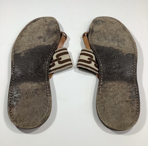 Vintage Fendi Brown Leather Strap Women's Sandals Italy Size 38.5 US 8.5 - Picture 5 of 6