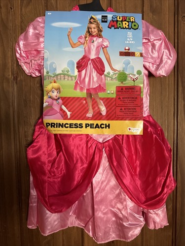 Super Mario Bros Princess Peach Classy Girl's Costume Size S (4-6X)