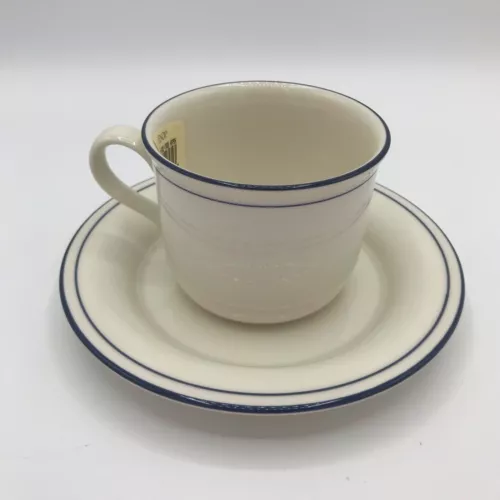Lenox Chinastone Cup & Saucer Blue Pinstripes For The Blue Patterns New! Tag On!