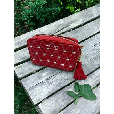 NWT - Michael Kors  MK  Crossbodies MD Camera Bag Leather - Bright Red