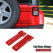 2pcs Red Rear Spare Tire Bracket Hinge Cover Trim For Jeep Wrangler Jk 2007-2017
