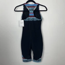 Dolfin Aquashape Zip-Front One Piece Aquatard Swimsuit Black Size 6 NWT