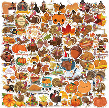 100PCS Thanksgiving Stickers Bulk for Kids Adults, Fall Party Favors