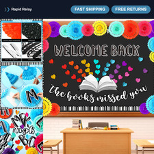 83 Pcs Welcome Back Bulletin Board Cutouts for Classroom Decor, School Supplies