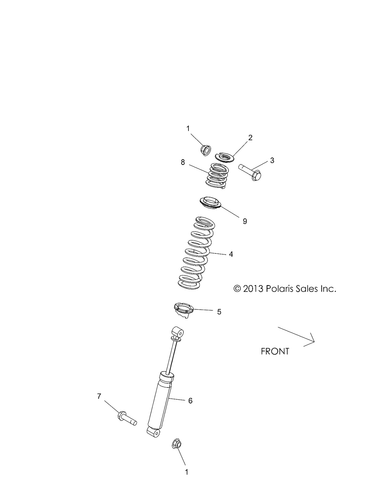 Polaris Spring 300#, Cloud Silver, 2.9 in, Genuine OEM Part 7044158-385, Qty 1 - Picture 2 of 2