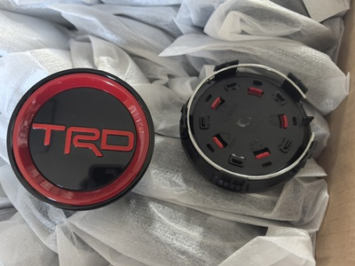 #ad 4PCS Wheel hub center caps For Toyota Black and Red Tacoma Tundra Sequoia TRD $47.99
