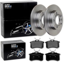 EuroBrake BREMSSCHEIBEN 245mm + BELÄGE HINTEN passend für AUDI A4 8E B6 B7  EXEO
