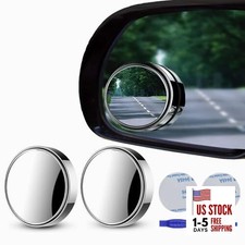 2 pcs Blind Spot Mirrors, 2" Round HD Glass Convex 360  Wide 2 inch Silver