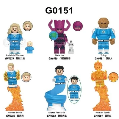 Custom Lego Marvel Fantastic Four Ben Grimm Game Hero Mini Figures Toy Galactus