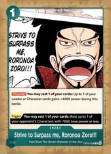 Strive to Surpass me, Roronoa Zoro!!! C The Azure Sea's Seven OP14-036 NM
