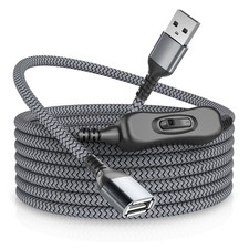 USB Extension Cable with On/Off Switch 10ft Male to Female Power Cord