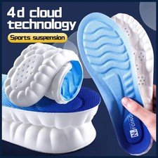 4D Cloud Technology Sports Insoles for Shoes PU Sole Soft Breathable Shock