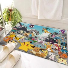 Pikachu Pokemon Print Door Mat Kitchen / Bathroom With Non-slip Backing