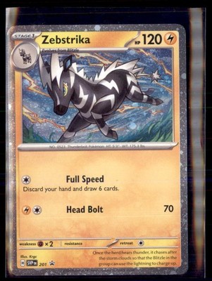 Pokemon Zebstrika - (Cosmos Holo) 201 Scarlet and Violet Promo Black Star