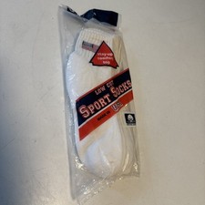 Vtg NOS 80's ๐บ๐ธ Men's Low Cut Socks White With Flag 9-11 Made In The USA