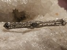 14K White Gold & Diamond Chip Art Deco Style Open Work Filigree Brooch 3 grams — photo 2