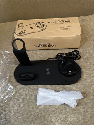 Multi-Function Charging Stand 3 In 1 Charger Dock Black