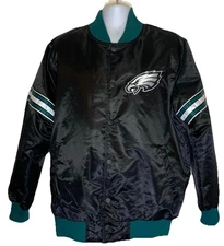 Philadelphia Eagles Jacket Mens Large Starter Satin Bomber NFL Football G-III