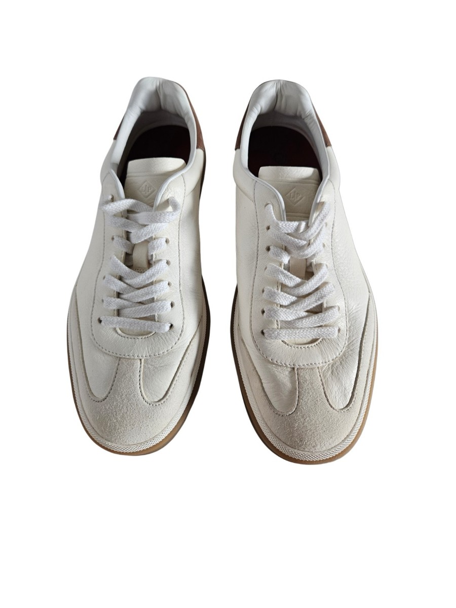 Loro Piana White Leather/Suede Tennis Walk Sneaker | eBay