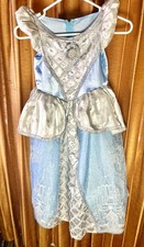 Disney Princess Cinderella Costume Child Size 4-6x Blue Silver Puffy Tulle Fancy