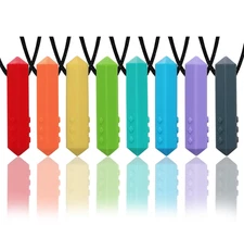 8 Pack Chew Necklaces for Sensory Kids, Silicone Teething Jewelry
