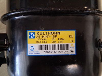 kulthorn AE4440Y-1SR  1ph R-134a Black Refrigeration Compressor