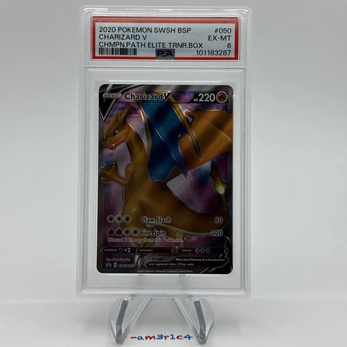PSA 6 Pokemon Black Star Promo Charizard V SWSH050