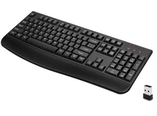 5Wireless Keyboard and Mouse Combo, 2.4G Full-Sized Ergonomic Computer Keyboard