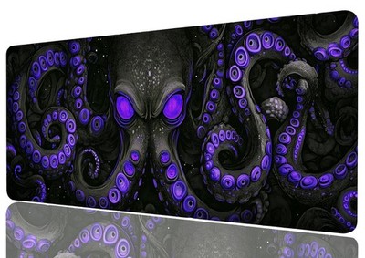 Octopus Gaming Mouse Pad, Black Purple 31.5L x 11.8W inches, 