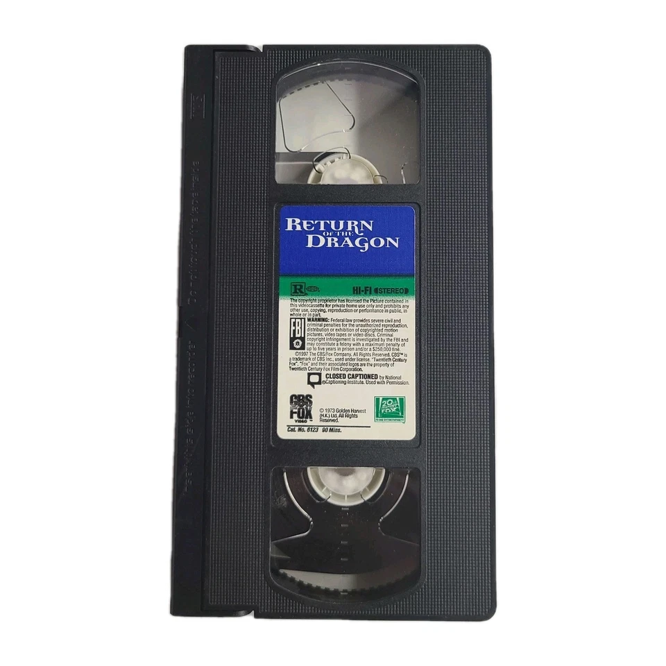 Return of the Dragon 🐉 (VHS, 1973) Bruce Lee Chuck Norris Martial Arts Classic  - Image 3 of 3