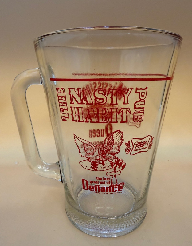 Vintage 1976 The Nasty Habit Pub Advertisement Beer Pitcher 7"