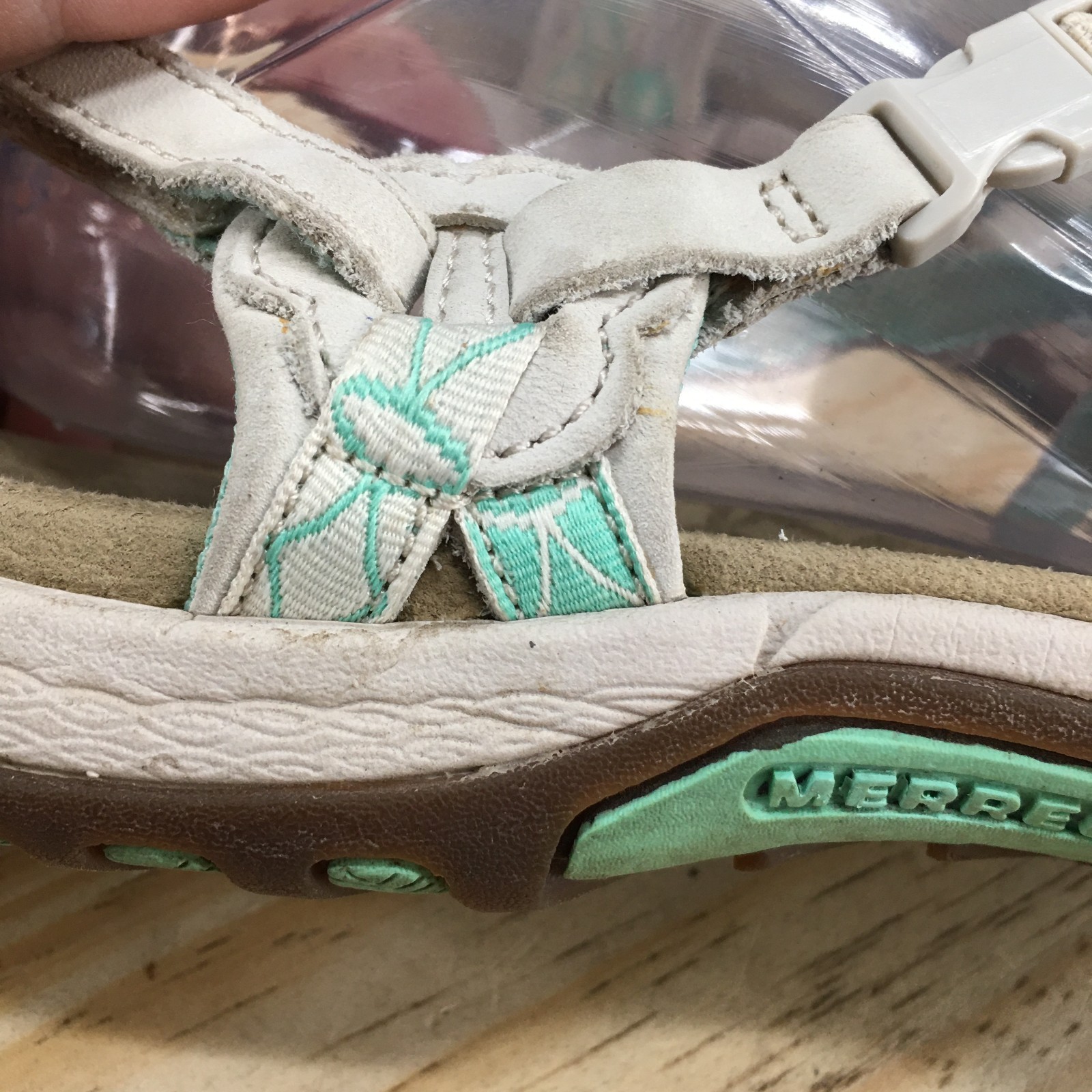 Merrell sandali donna 9 giacardia cinturino avorio casual comodi punta aperta J57596