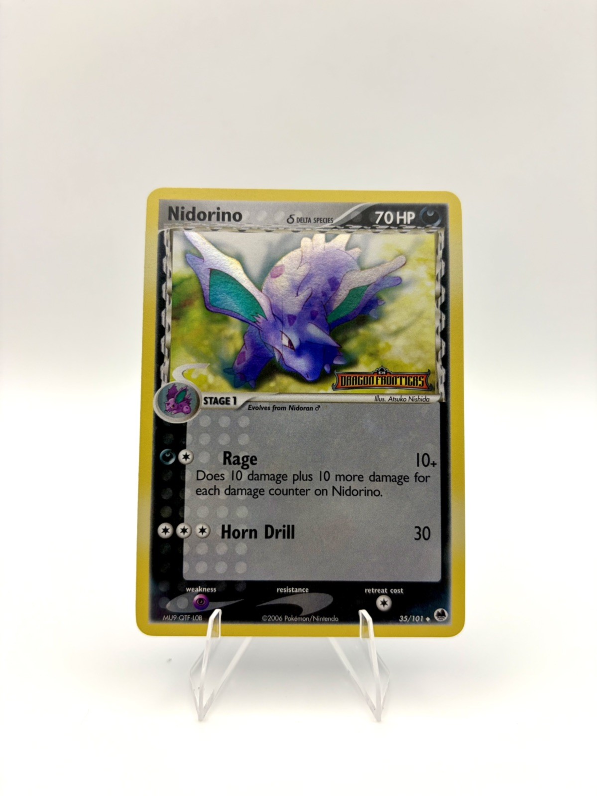 Pokemon TCG Nidorino 35/101 (Delta Species) EX Dragon Frontiers Reverse Holo NM