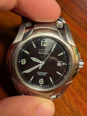 Citizen Eco-Drive Titanium WR100 Quartz Watch 40mm Date Titanium Bracelet
