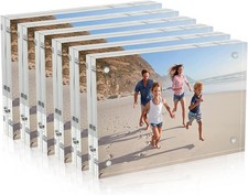 AITEE 4x6 Acrylic Picture Frames 6 Pack, 20 Thicker Block, Clear 4x6, 6