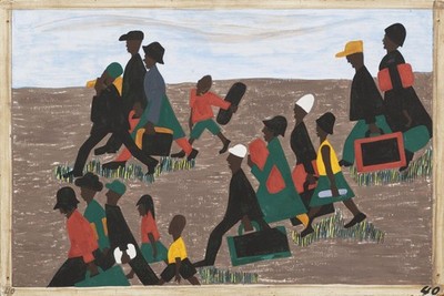 Jacob Lawrence die Migranten kamen in großer Zahl an Kunstdruck Poster Leinwand Wand