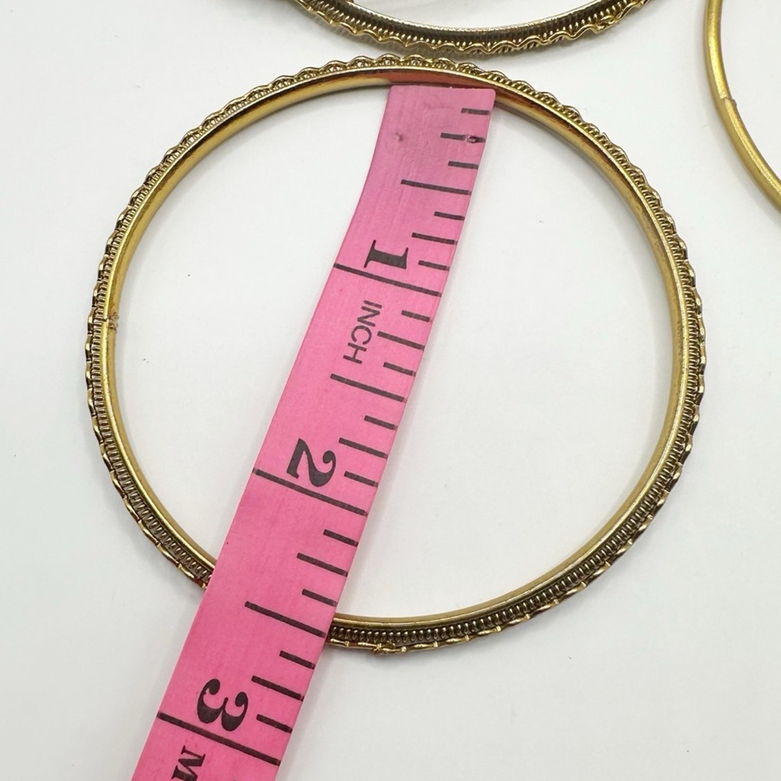 Brass Gold Stackable Bangle Bracelets Set of 5 Et… - image 6