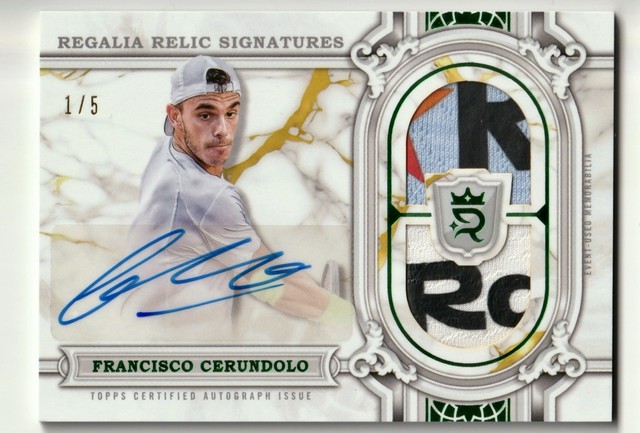 2024 Topps Royalty Francisco Cerundolo Regalia Signatures Patch Green Auto #1/5