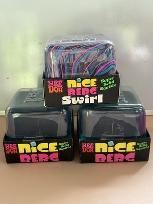 Nee Doh Nice Berg Swirl Super Solid Squishy Sensory Squeeze Toy, Blue Ages 3+