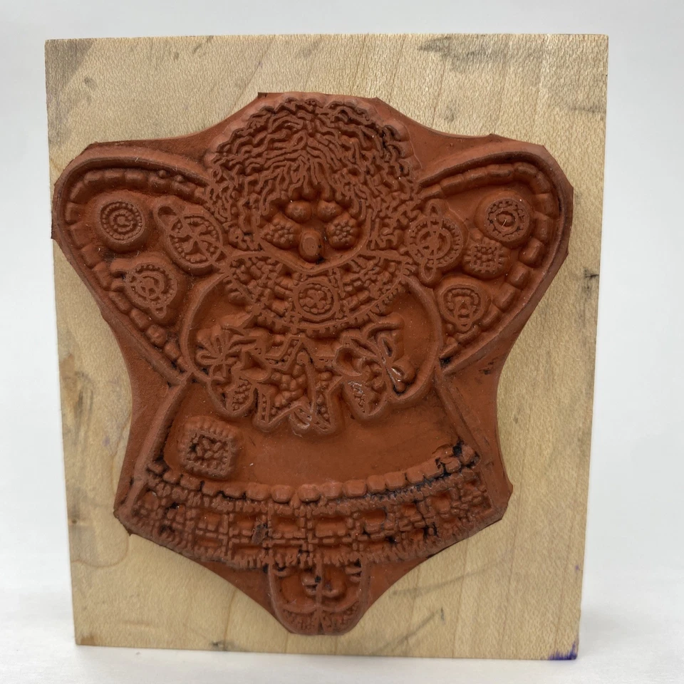 "De colección Hero Arts botón ángel muñeca madera sello de goma 1996 2,75""x3""" Foto 2 de 4