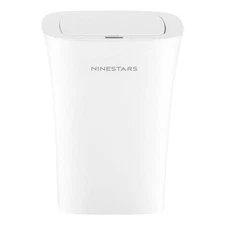 Nine Stars 10L/2.6gal Motion Sensor and Water Resistant Trash Can White
