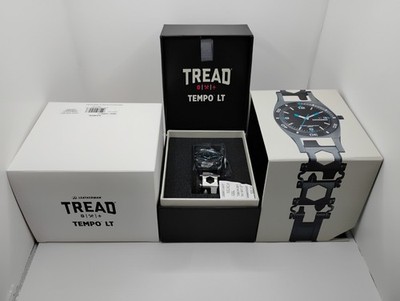 NEW Genuine Leatherman Tread Tempo LT Black & Silver Stainless Steel Swiss Watch