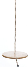 Altalena con piastra a disco rotonda in legno con corda per appendere