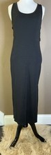 NastyGal Ribbed Knit Midi Dress Black W Side Cut Out Detail Size 8