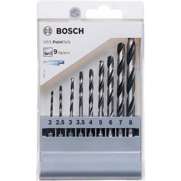 Bosch Accessories 2607002826 Pointteq Hss Metall-Spiralbohrer-Set 9Teilig 2 Mm,-image